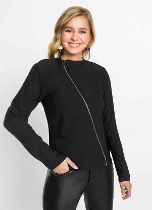 Blusa com Zíper Frontal (Preto) Blusa com Zíper Frontal (Preto)