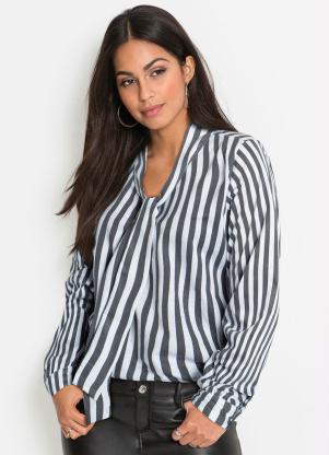 Blusa de Gravata Borboleta (Listrada)