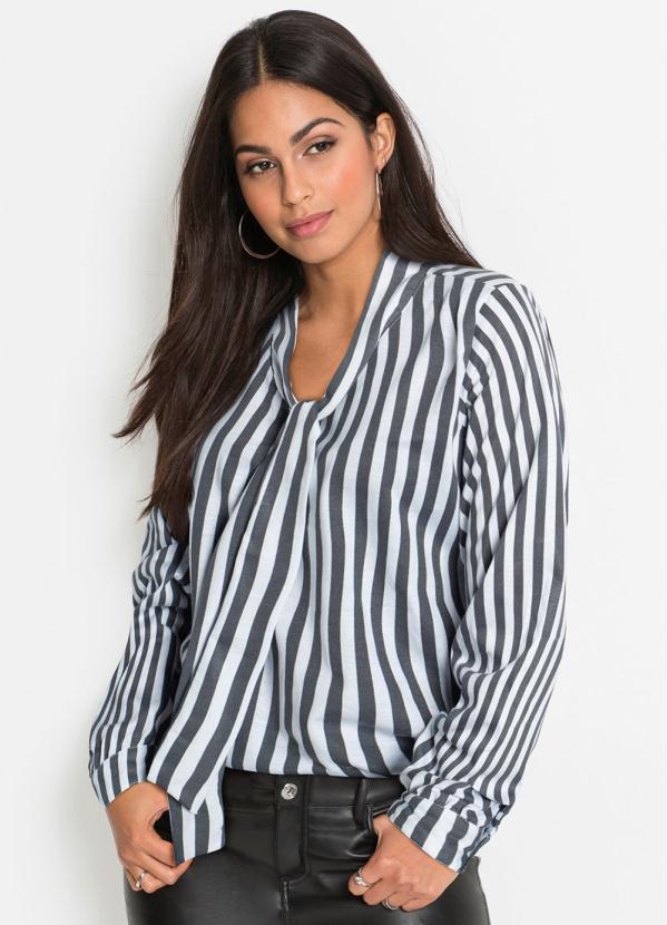 Blusa de Gravata Borboleta (Listrada)