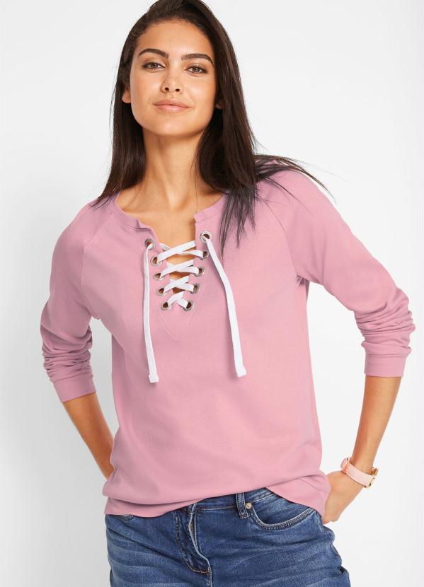 Blusa de Moletinho com Amarração (Rosê) Blusa de Moletinho com Amarração (Rosê)