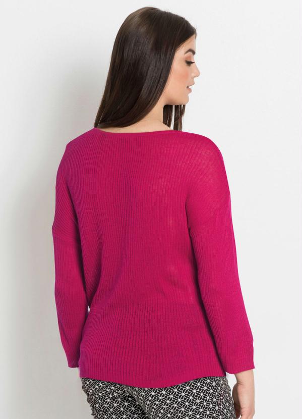 blusa de lã rosa pink