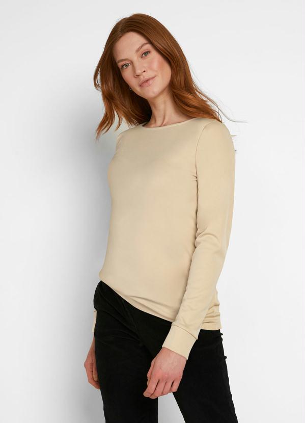 Blusa Decote Canoa (Bege)