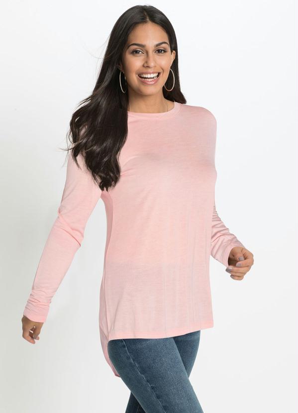Blusa Evas� Mangas Longas (Rosa Claro)