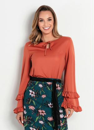 Blusa (Ferrugem) com Babados Moda Evangélica Blusa (Ferrugem) com Babados Moda Evangélica