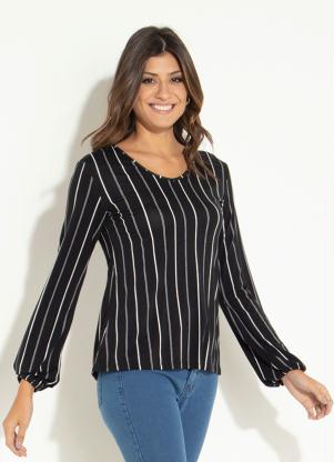 Blusa (Listrada) com El�stico na Manga