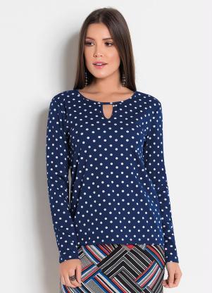 Blusa Manga Longa com Gota na Frente (Poá) Blusa Manga Longa com Gota na Frente (Poá)
