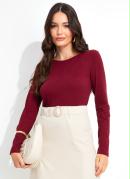 Blusa Manga Longa com Recorte Vazado Bord� 