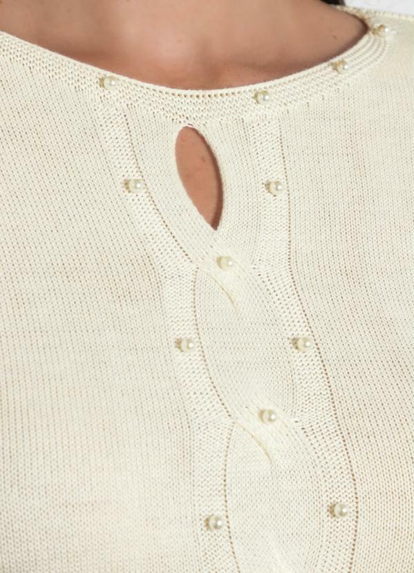 blusa de trico com perolas