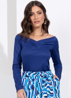 Blusa (Marinho) Ombro a Ombro