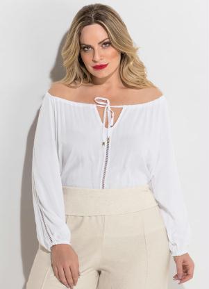 blusa branca plus size feminina