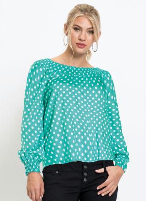 Blusa Ombro a Ombro com Franzido (Po� Verde �gua)