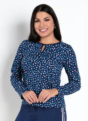 Blusa (Po� Azul) com Gota no Decote