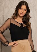 Blusa Preta com Transpar�ncia