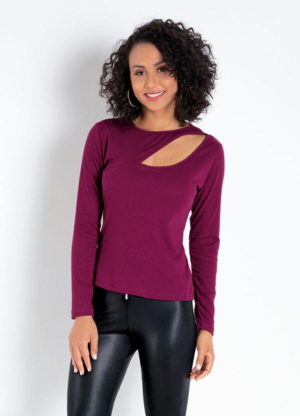 Blusa (P�rpura) com Recorte Vazado