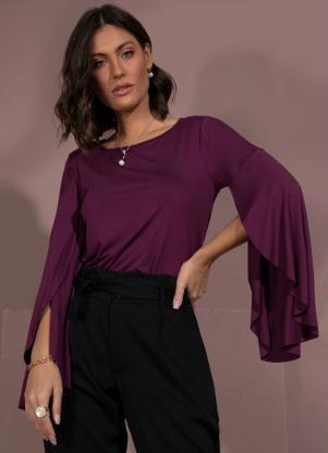 Blusa (Roxa) com Mangas Transpassadas