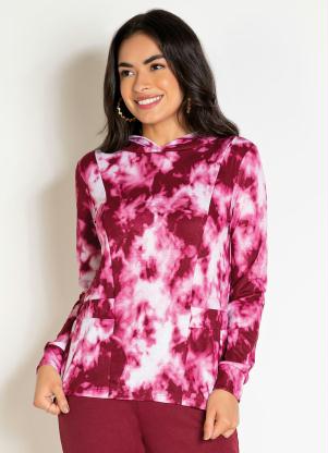 Blusa (Tie Dye Bord�) com Capuz e El�stico