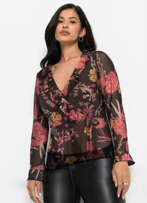 Blusa Transpassada (Floral Dark)
