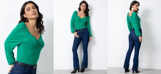 Blusa Verde com Franzido