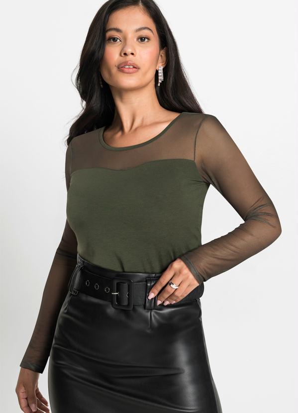 Blusa (Verde) em Malha de Viscose