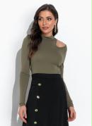 Blusa Verde Militar em Malha de Viscose