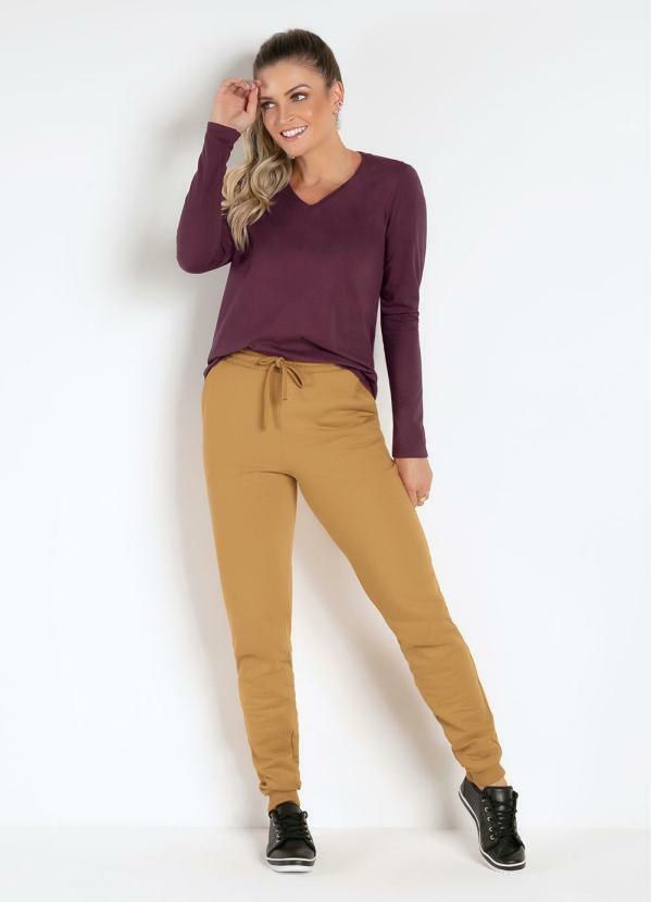 blusa vinho manga longa