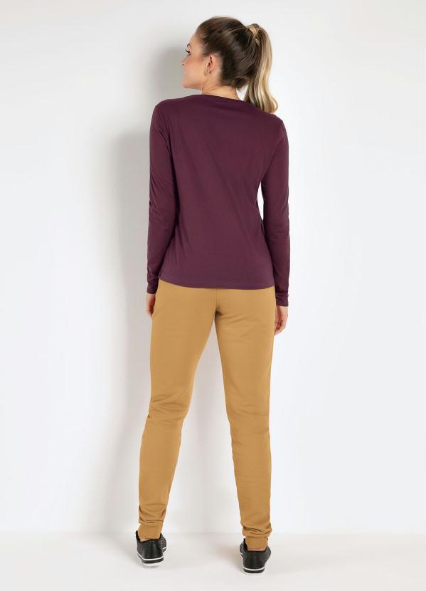 blusa vinho manga longa