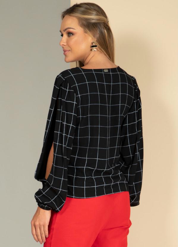 blusa xadrez com preto