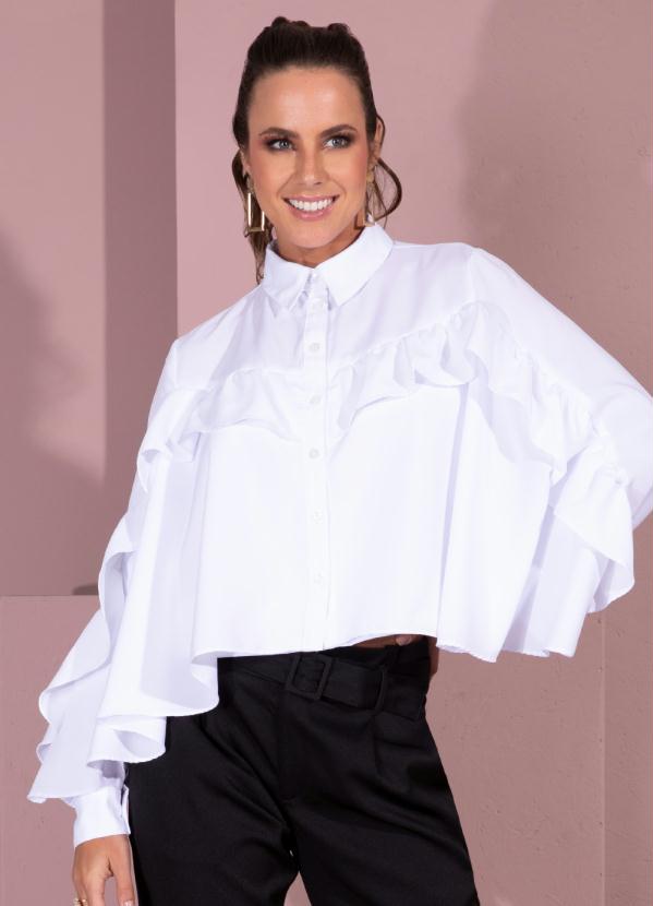 Camisa (Branca) com Babado Camisa (Branca) com Babado