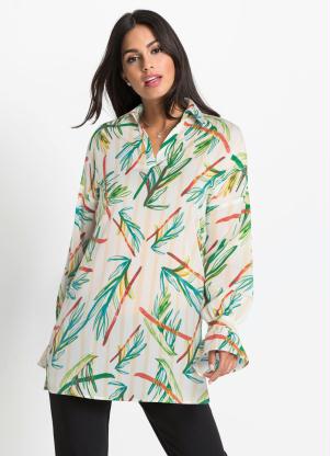 Camisa Oversized (Folhagens Branca) Camisa Oversized (Folhagens Branca)