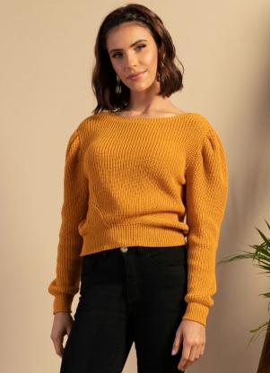 Tric� (Mostarda) com Mangas Bufantes