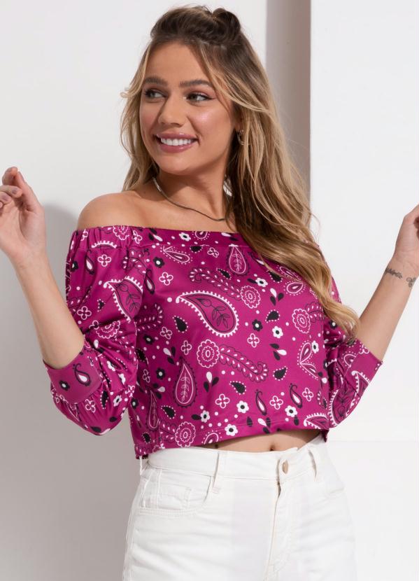 Blusa (Paisley) Ombro a Ombro