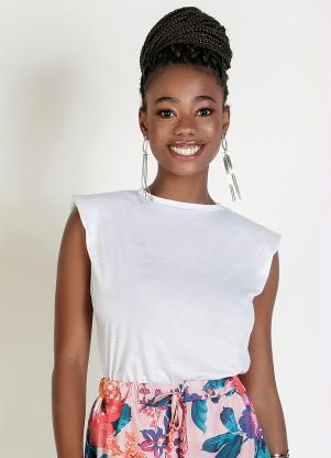 Blusa (Branca) com Ombreiras