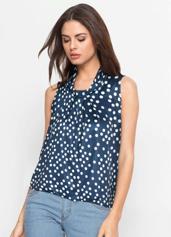blusa poa gola alta