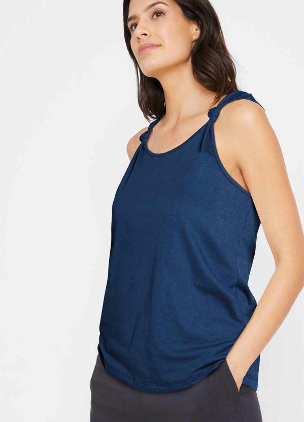 Blusa com N� nas Al�as (Azul Marinho)