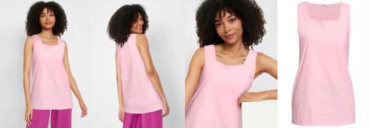 Blusa Decote Quadrado Rosa