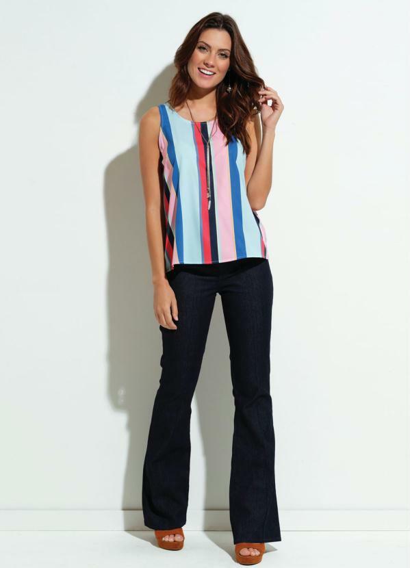 Blusa listras coloridas Clearance