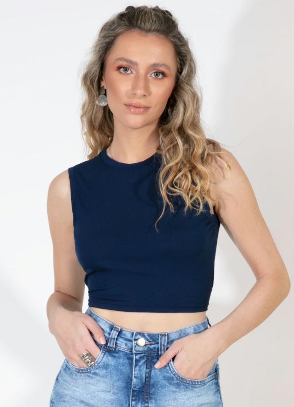 Blusa (Marinho) com Amarra��o Costas
