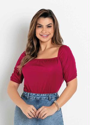 Body (Bordô) com Manga 3/4 Moda Evangélica Body (Bordô) com Manga 3/4 Moda Evangélica