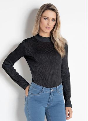 Body com Fio Metalizado (Preto e Prata) Body com Fio Metalizado (Preto e Prata)