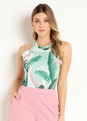 Body (Floral Verde) com Al�as