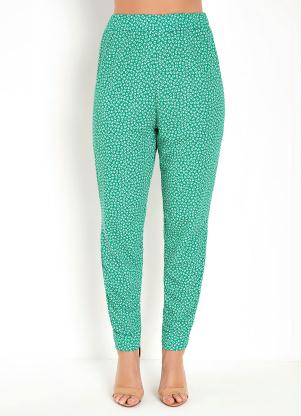 Cal�a Jogger (Floral Verde) com Recorte Vazado