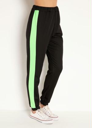 Cal�a Jogger (Preta e Verde Neon)