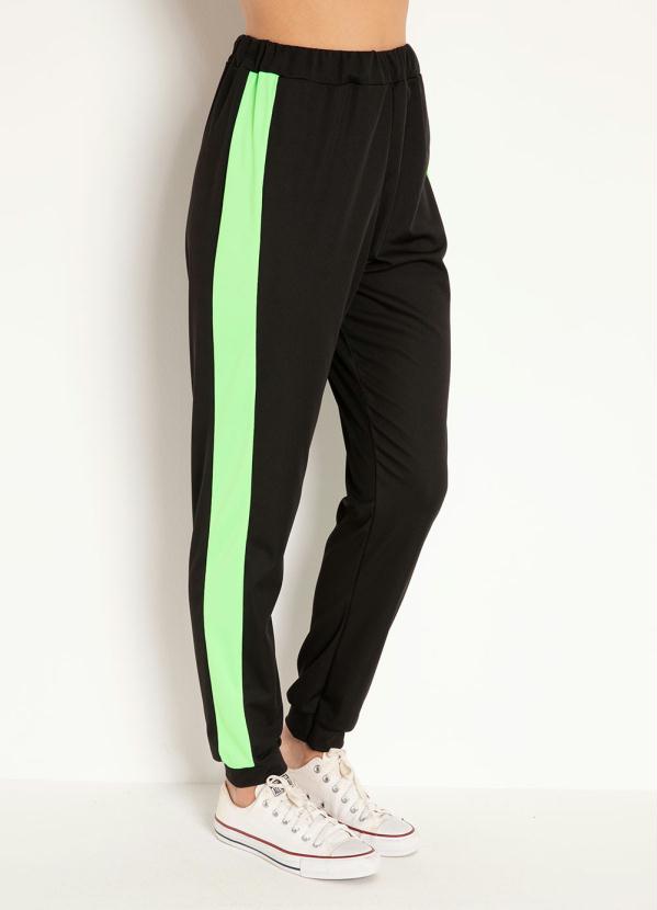 Cal�a Jogger (Preta e Verde Neon)
