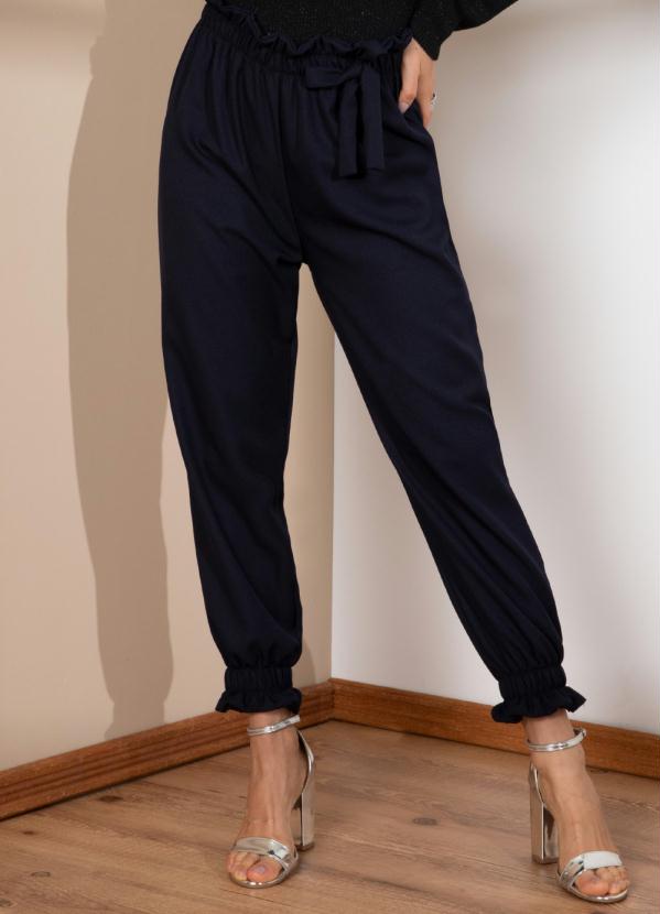 Cal�a (Marinho) com Cintura e Barra Clochard