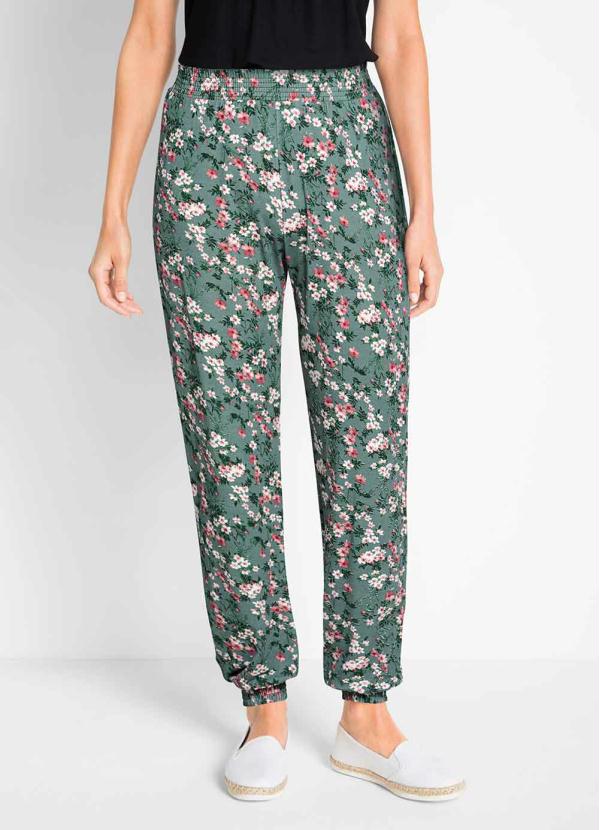 Cal�a Comfort com El�stico (Floral Verde)