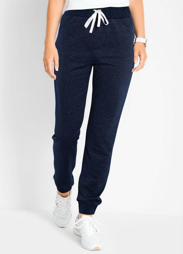 Calça em Moletinho Comfort com Punho (Azul) Calça em Moletinho Comfort com Punho (Azul)