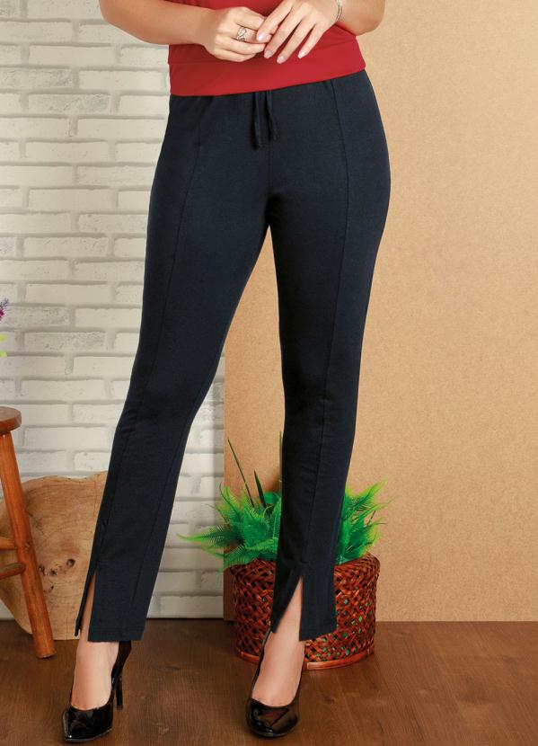 Cal�a Feminina com Cordel e Fenda Frontal (Preto)