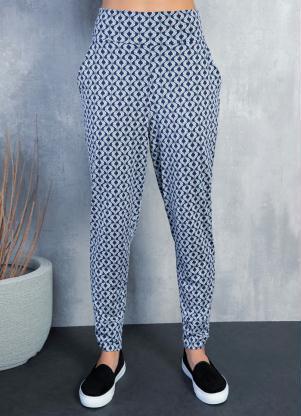 Cal�a Jogger (Geom�trico Azul) com Bolsos