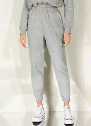 Cal�a Moletom (Mescla) com Bolsos Funcionais