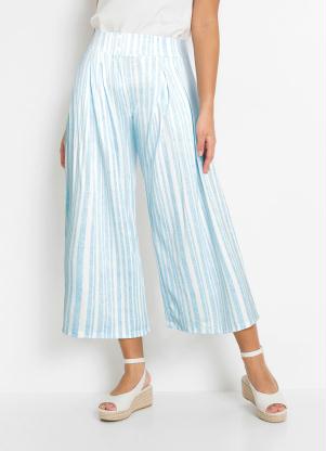 Cal�a Pantacourt com Bolsos (Listrado Navy)